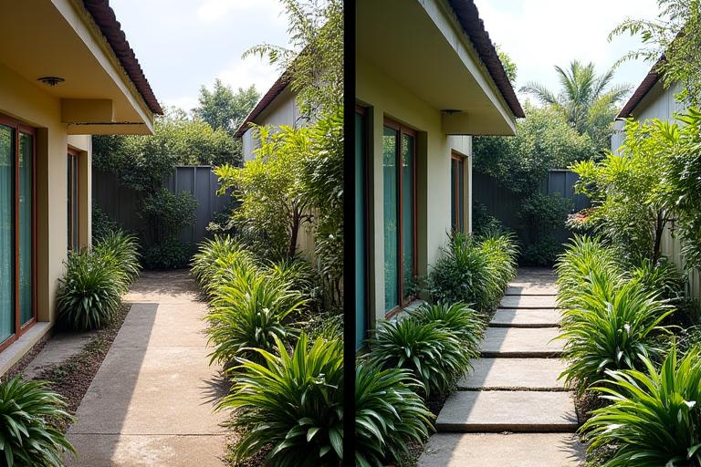 Before and after garden transformation in Metro Manila